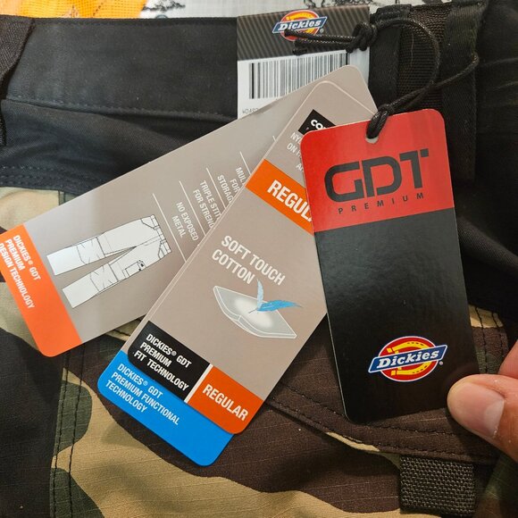 Dickies GDT Premium Flex Work Pants Mens 38x34 Camo Ripstop Cargo Double Knee - Picture 9 of 14